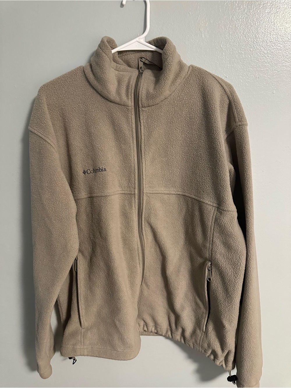 Columbia Light Taupe Full-Zip Fleece Jacket Size L
